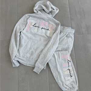 Victoria's Secret PINK unworn gray sweatsuit - XS - ombré sunset tie die design